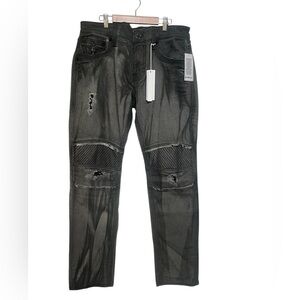 Rock Revival Armory Biker Faded Gray Distressed
Embellished Jeans